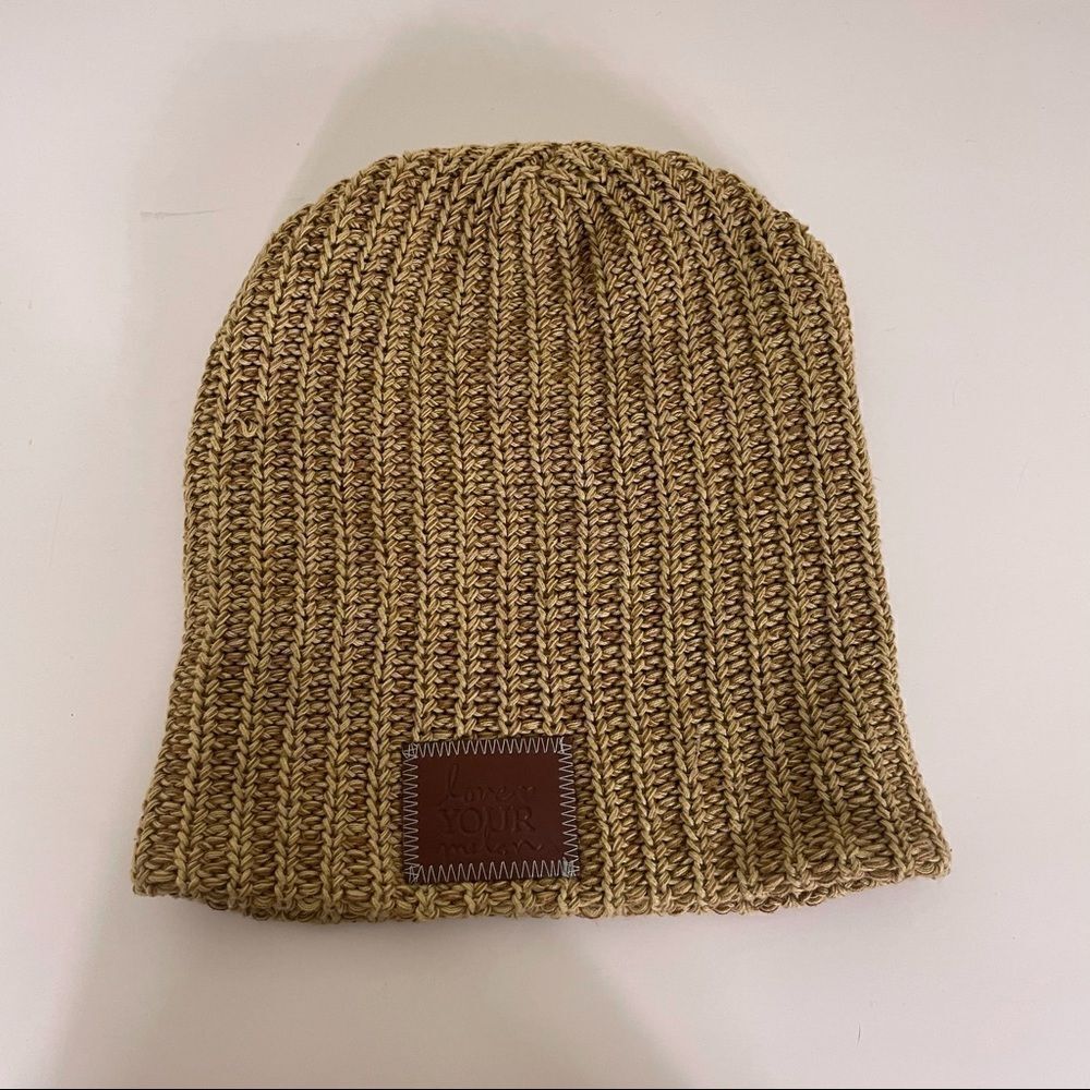 Love‎ Your Melon Gold Ribbed Winter Beanie Hat